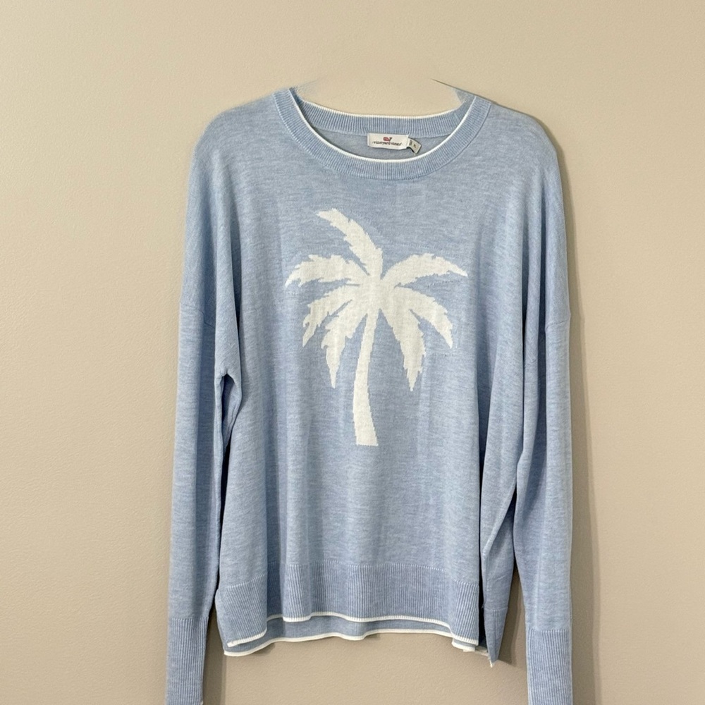 Vineyard Vines Blue and White Crew Neck Sweater